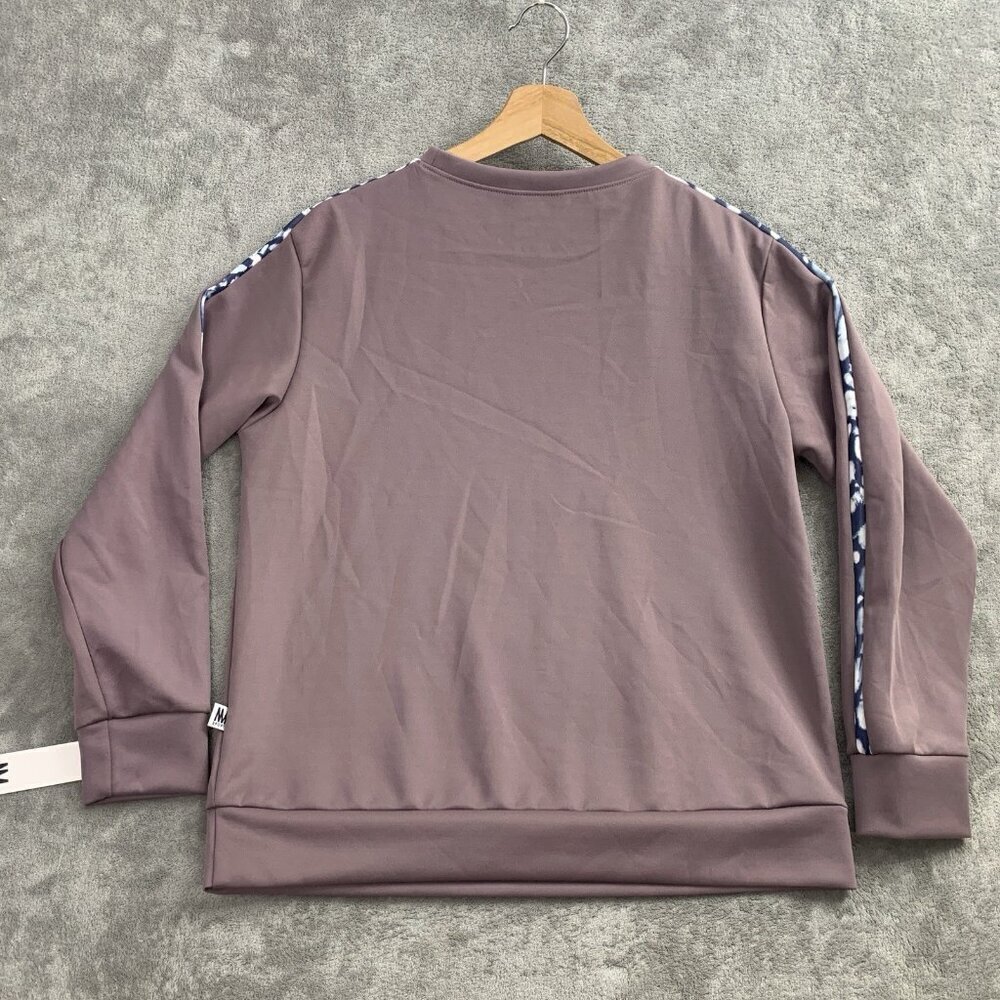 Nicole Miller Sport Sweatshirt Womens Medium Purple Long Sleeve Crewneck Top - Picture 9 of 11
